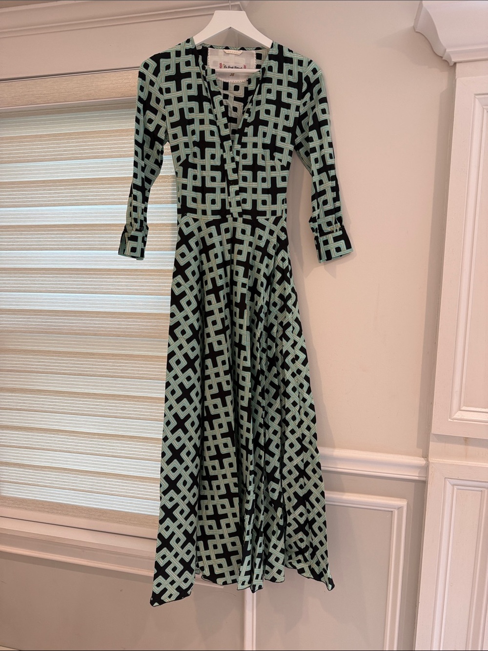 Mint and Black Geometric Maxi Dress